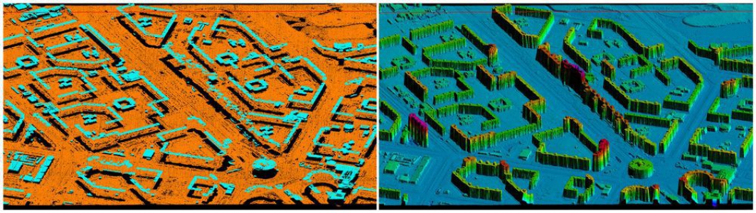 НПП «Геокоминвест»: Облако точек лазерных отражений и цифровая модель местности, построенная по результатам сканирования